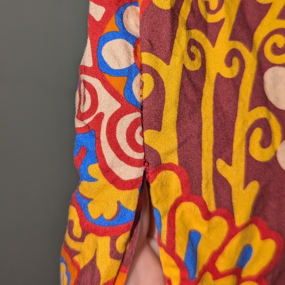 La DoubleJ Bowling Floral Maxi Dress Size XS Burgundy - Picture 7 of 10